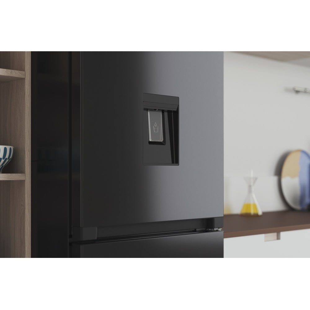 Indesit IBTNF60182BAQUAUK 50/50 No Frost Fridge Freezer With Water Dispenser, Black | Atlantic Electrics