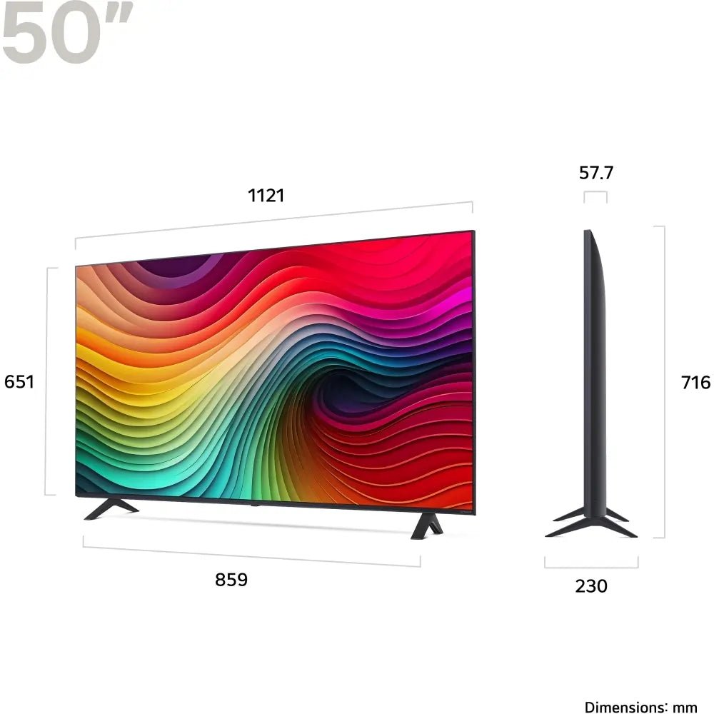LG 50NANO81T6A (2024) LED HDR NanoCell 4K Ultra HD Smart TV, 50 inch with Freeview Play/Freesat HD, Ashed Blue | Atlantic Electrics