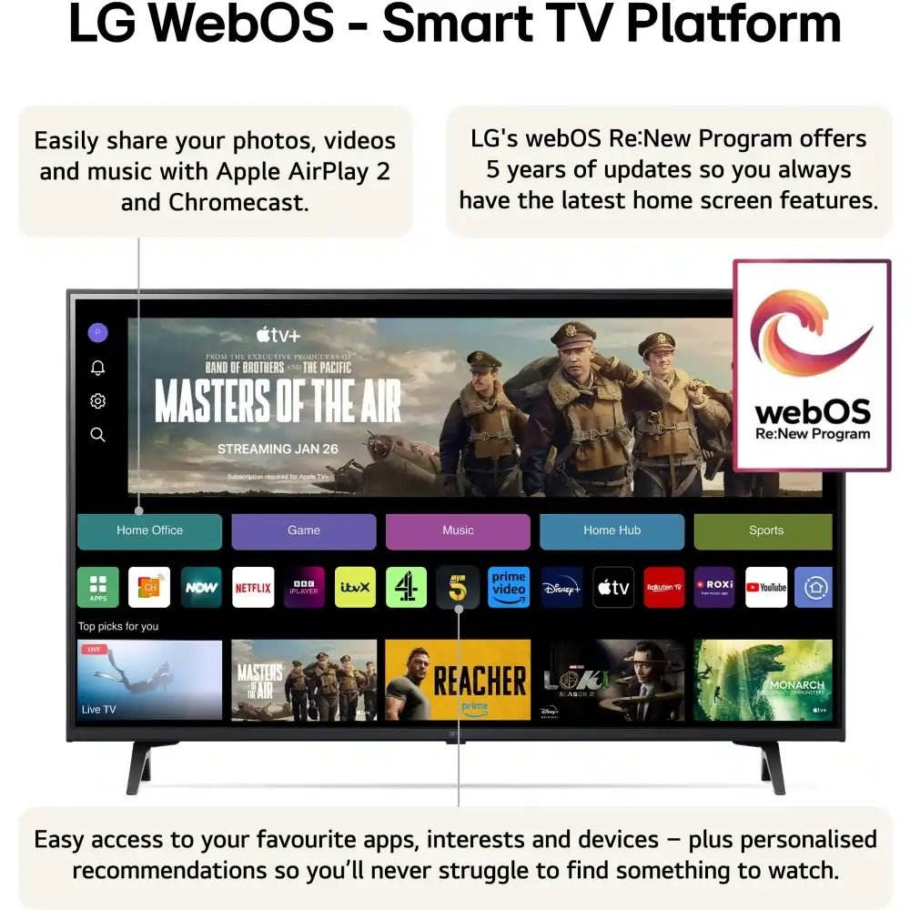 LG 50UT80006LA (2024) LED HDR 4K Ultra HD Smart TV, 50 inch with Freeview Play/Freesat HD, Ashed Blue | Atlantic Electrics