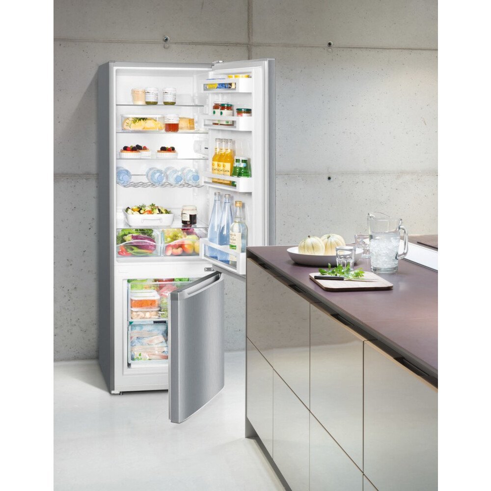 Liebherr CUele 2831 Low Frost Fridge Freezer, 80/20, Silver, E Rated | Atlantic Electrics
