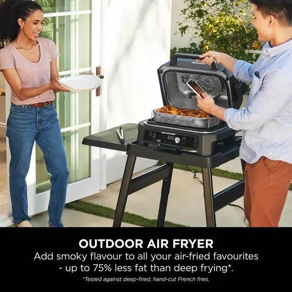 Ninja OG901UK Woodfire Pro Connect XL Electric BBQ Grill & Smoker - Black/Blue | Atlantic Electrics