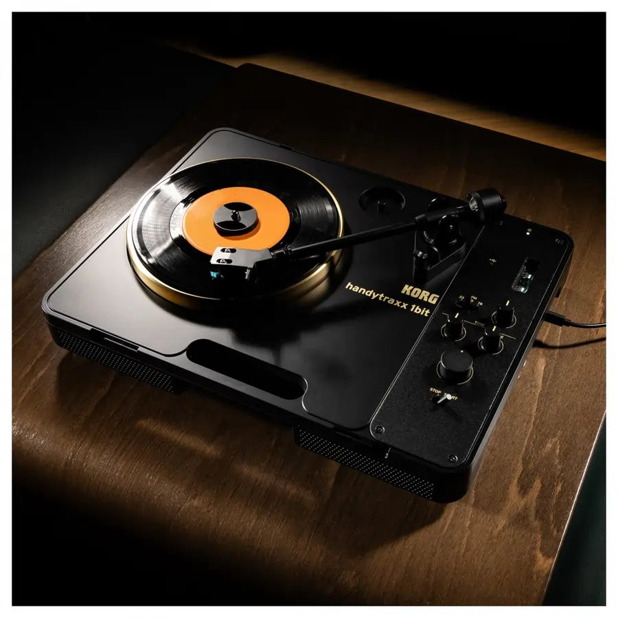Korg Handytraxx 1bit Portable Vinyl Turntable Record Player, Black