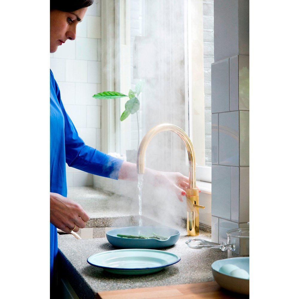 Quooker 3 in 1 Combi 2.2 Fusion Round Gold Boiling Water Tap | Atlantic Electrics