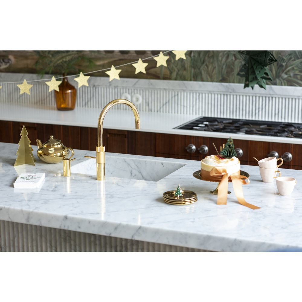 Quooker 3 in 1 Combi 2.2 Fusion Round Gold Boiling Water Tap | Atlantic Electrics