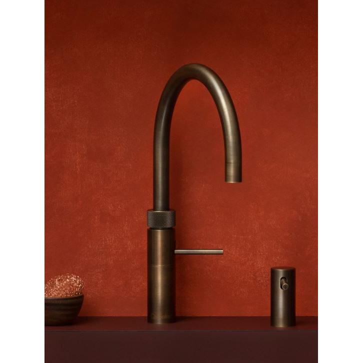 Quooker 3 in 1 Combi 2.2 Fusion Round Patinated Brass Boiling Water Tap | Atlantic Electrics