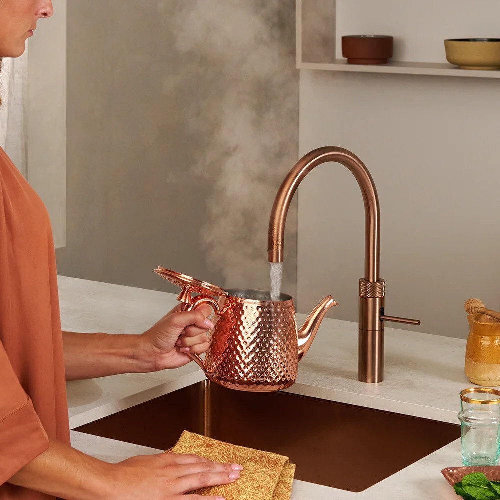 Quooker 3 in 1 Combi 2.2 Fusion Round Rose Copper Boiling Water Tap | Atlantic Electrics