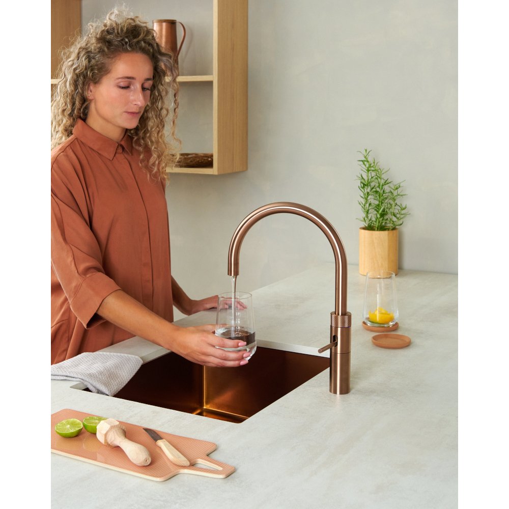 Quooker 3 in 1 Combi 2.2 Fusion Round Rose Copper Boiling Water Tap | Atlantic Electrics