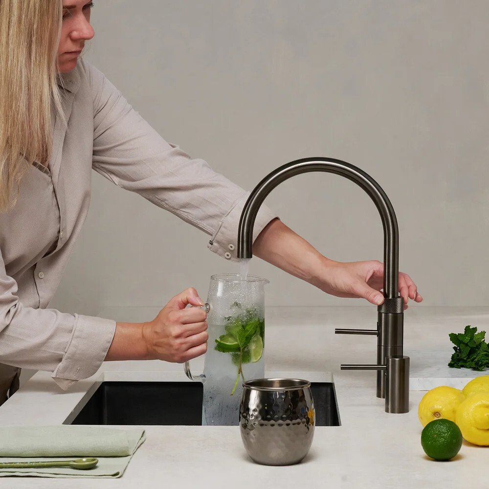 Quooker 3 in 1 PRO3 Fusion Round Gunmetal Boiling Water Tap, Gun Metal | Atlantic Electrics