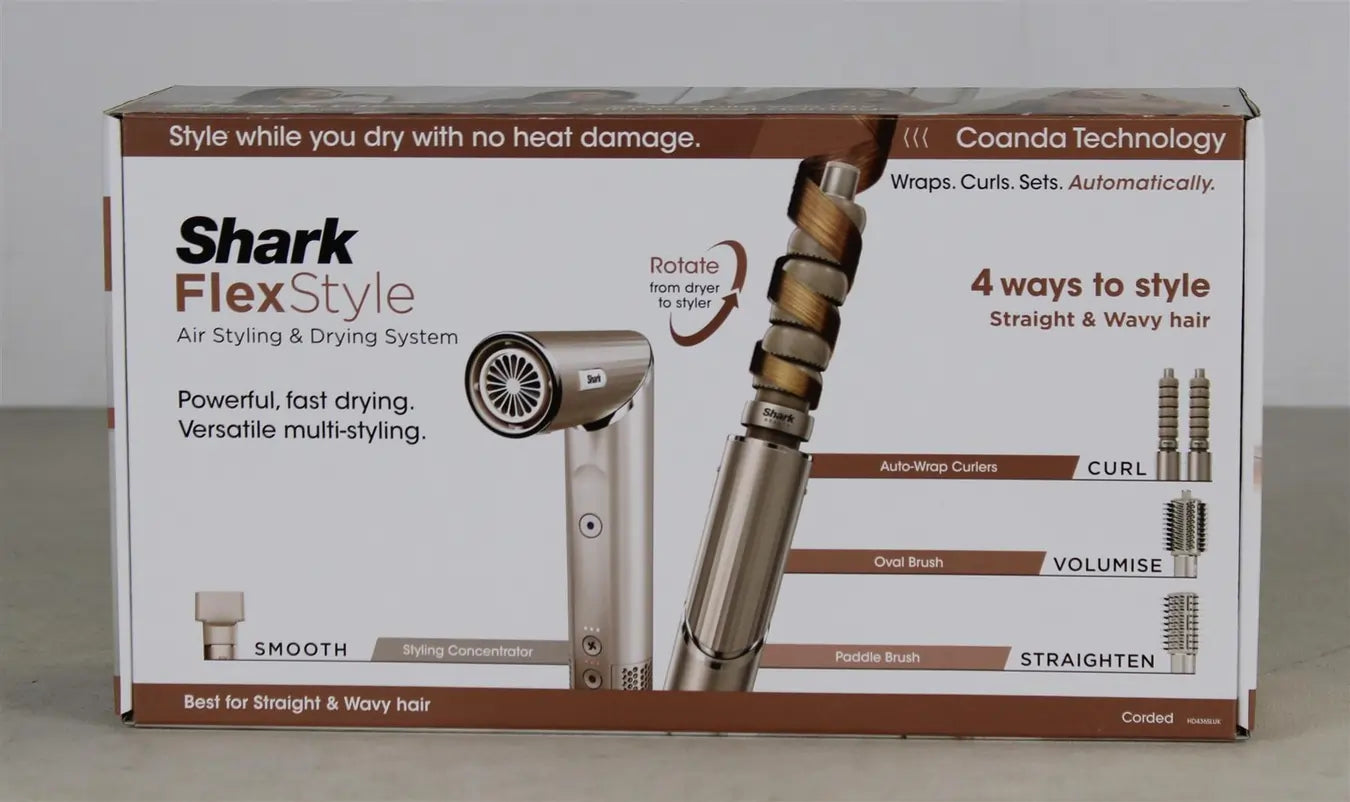 Shark FlexStyle HD436SLUK 4-in-1 Air Styler & Hair Dryer for Straight & Wavy Hair, Stone
