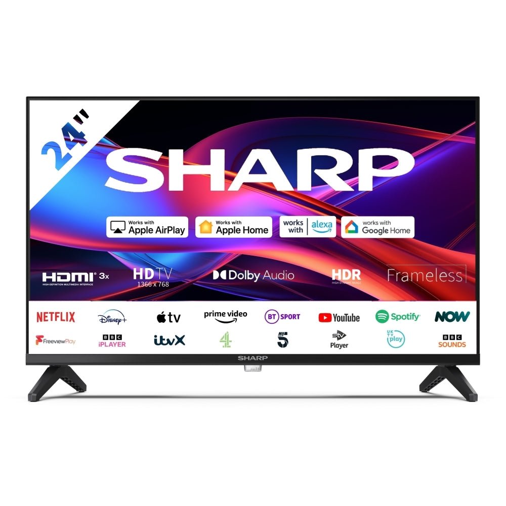 Sharp 1T - C24GD2225K 24" LED HD Ready Smart Roku TV, Black | Atlantic Electrics