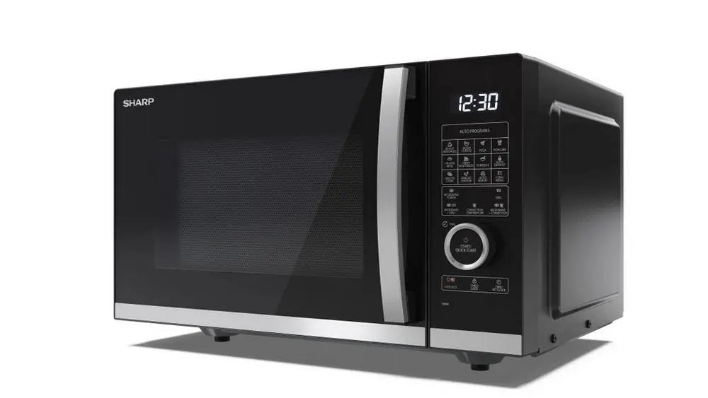 Sharp YCQC254AUB 25 Litre Flatbed Convection Microwave Oven With Grill - Black | Atlantic Electrics