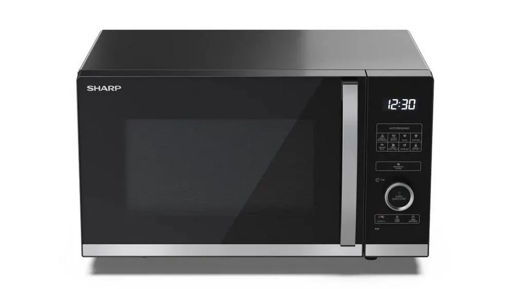 Sharp YCQS254AUB 900W 25 Litre Flatbed Microwave Oven, Black | Atlantic Electrics