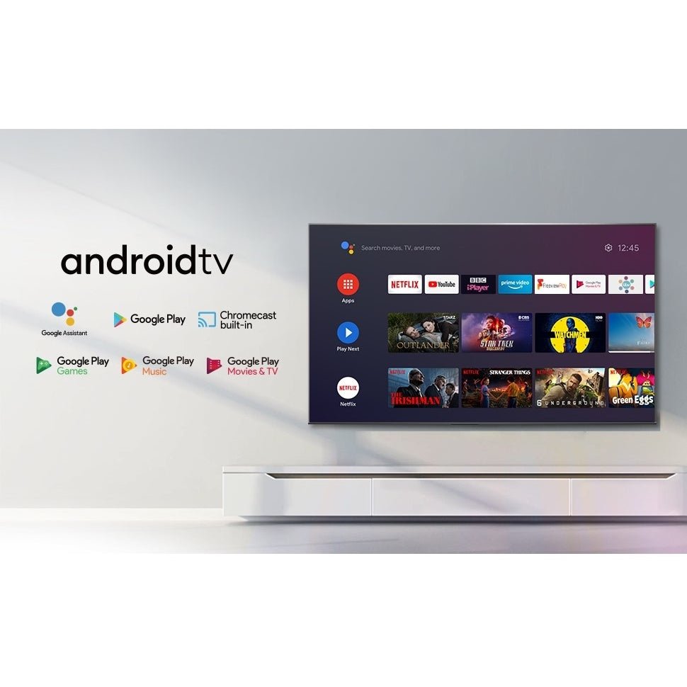 TCL 40S5400AK S54 Series 40" LED Smart Frameless FHD HDR TV with Android TV, Full HD, Black, F Rated | Atlantic Electrics