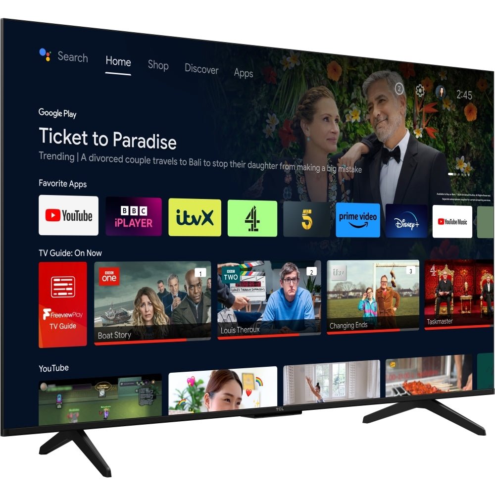 TCL 50P755K 50" LED 4K Ultra HD Smart TV, Grey, F Rated | Atlantic Electrics