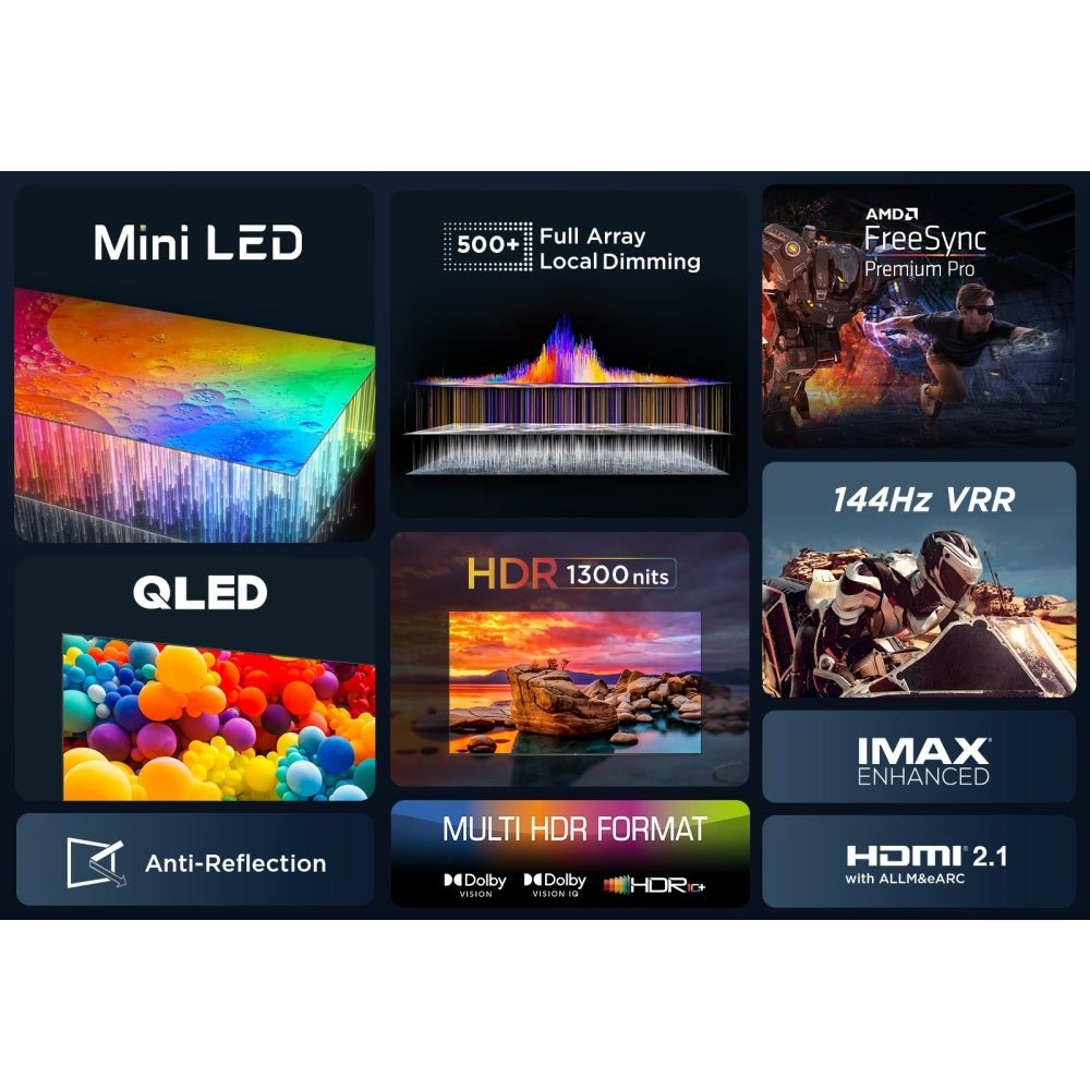 TCL 65C805K 65" 4K QLED Mini - LED HDR Google Television | Atlantic Electrics