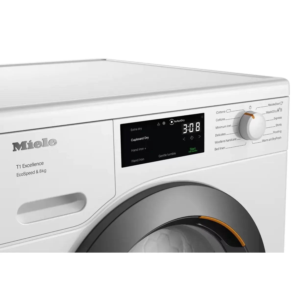 Miele TEC645 WP EcoSpeed 8kg Heat Pump Tumble Dryer, White
