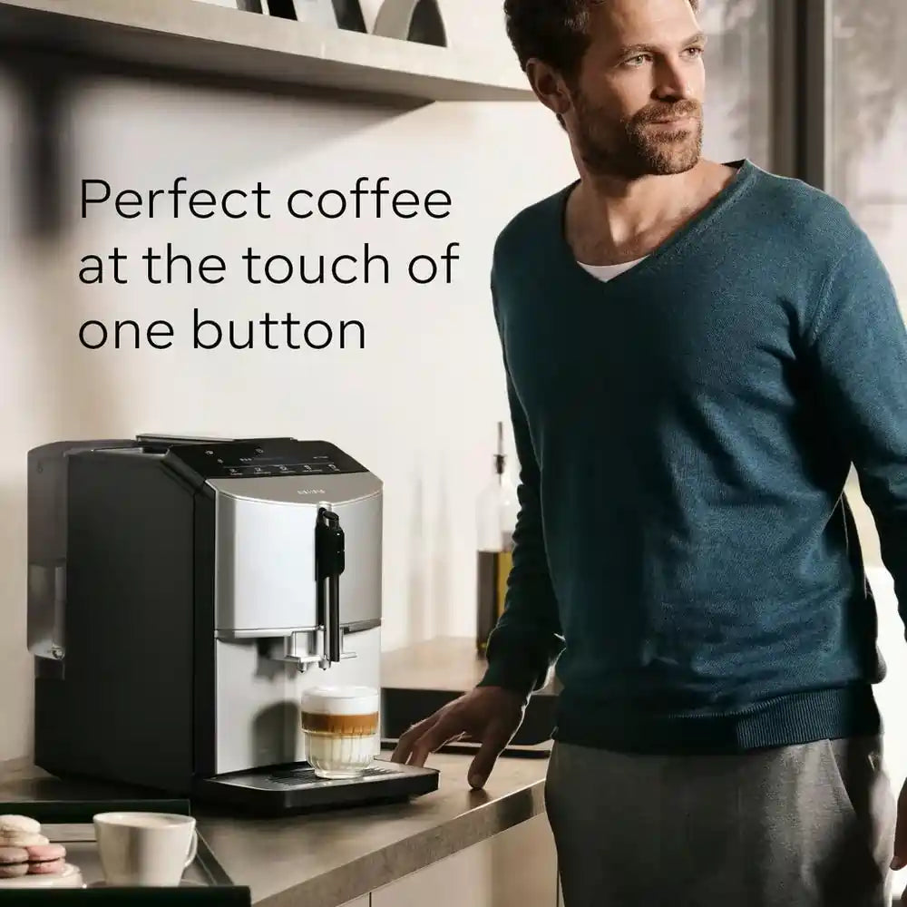 Siemens TF303G07 Bean to Cup Fully Automatic Freestanding Coffee Machine, Inox Silver Metallic