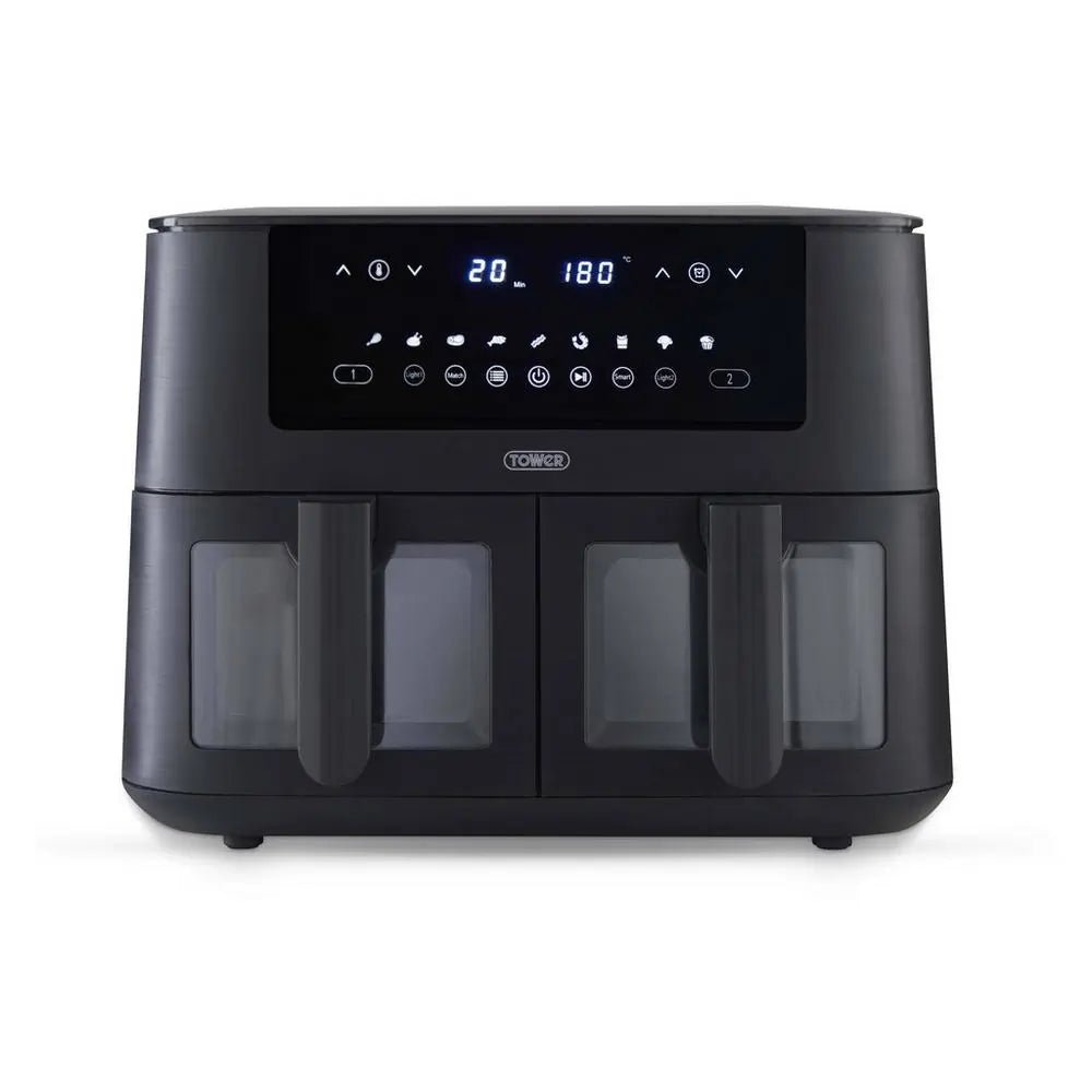 Tower T17151 8 Litre Digital Dual Basket Air Fryer - Black | Atlantic Electrics