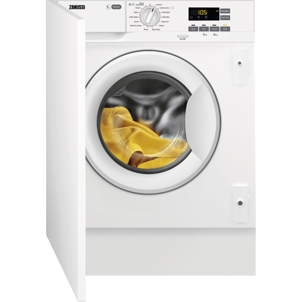 Zanussi Z712W43BI Integrated Washing Machine, 7kg, 1200 Spin, White | Atlantic Electrics