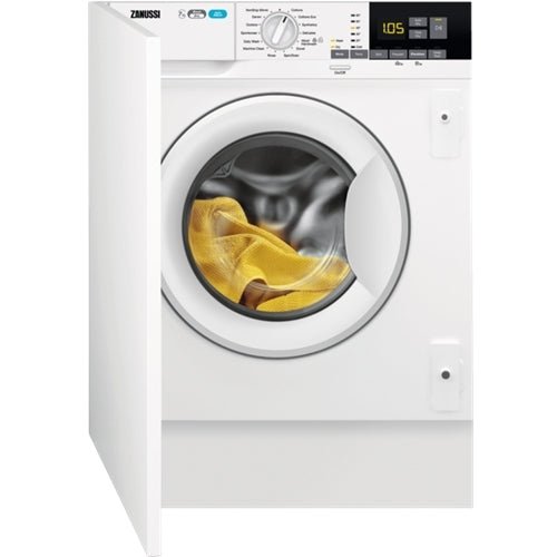 Zanussi Z716WT83BI Integrated Washer Dryer, 7kg, 1600 Spin, White | Atlantic Electrics