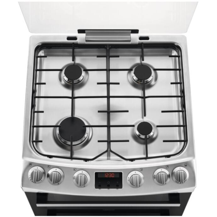 Zanussi ZCG63260XE Gas Cooker with Double Oven, Stainless Steel, A Rated | Atlantic Electrics