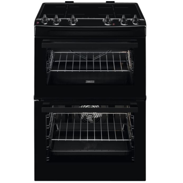 Zanussi ZCI66080BA Induction Electric Cooker with Double Oven, Black, A Rated | Atlantic Electrics