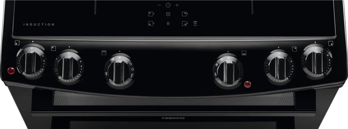 Zanussi ZCI66080BA Induction Electric Cooker with Double Oven, Black, A Rated | Atlantic Electrics