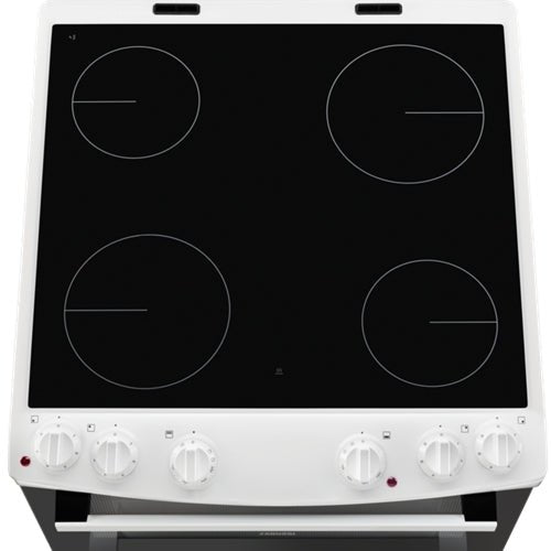 Zanussi ZCV66050WA Ceramic Electric Cooker with Double Oven, White, A Rated | Atlantic Electrics