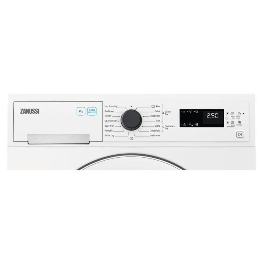 Zanussi ZDC72B4PW Condenser Tumble Dryer, 7kg, White, B Rated | Atlantic Electrics