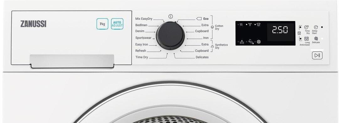 Zanussi ZDC72B4PW Condenser Tumble Dryer, 7kg, White, B Rated | Atlantic Electrics
