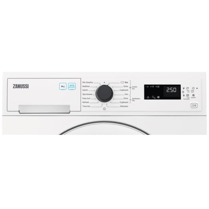 Zanussi ZDC82B4PW Condenser Tumble Dryer, 8kg, White, B Rated | Atlantic Electrics