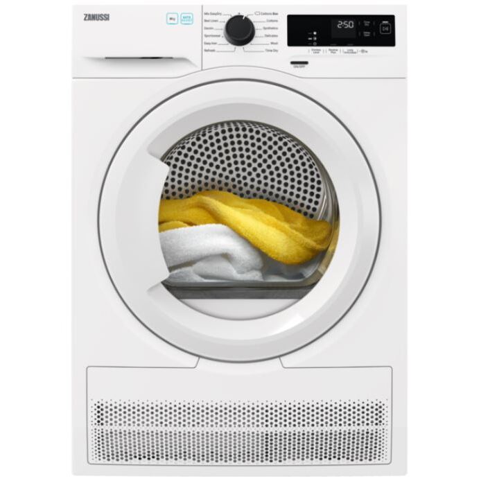 Zanussi ZDH87A2PW Heat Pump Tumble Dryer, 8kg, White, A++ Rated | Atlantic Electrics