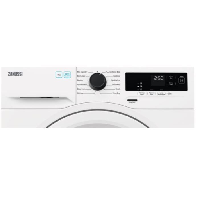 Zanussi ZDH87A2PW Heat Pump Tumble Dryer, 8kg, White, A++ Rated | Atlantic Electrics