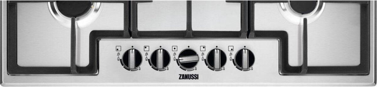 Zanussi ZGNN755X 5 Burner Gas Hob, Stainless Steel | Atlantic Electrics