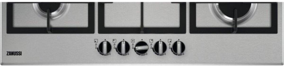 Zanussi ZGNN955X 5 Burner Gas Hob, Stainless Steel | Atlantic Electrics