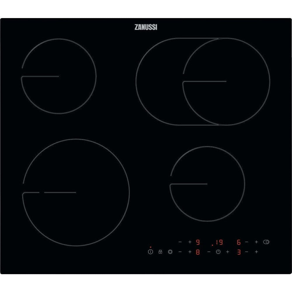 Zanussi ZHRN673K Ceramic Hob, Black Frameless | Atlantic Electrics