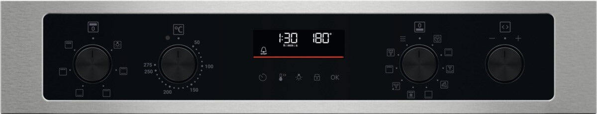 Zanussi ZKCNA7XN Built - In Electric Double Oven, Stainless Steel, A Rated | Atlantic Electrics