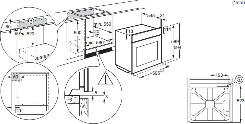 Zanussi ZOHNA7KN Built - In Electric Single Oven, Black, A+ Rated | Atlantic Electrics