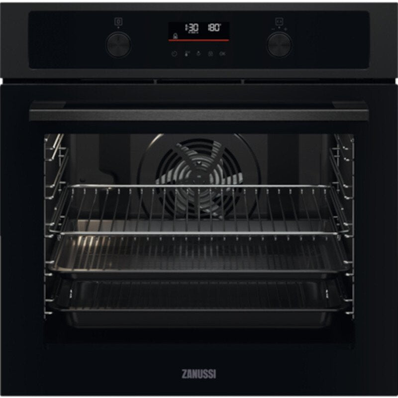 Zanussi ZOHNA7KN Built - In Electric Single Oven, Black, A+ Rated | Atlantic Electrics
