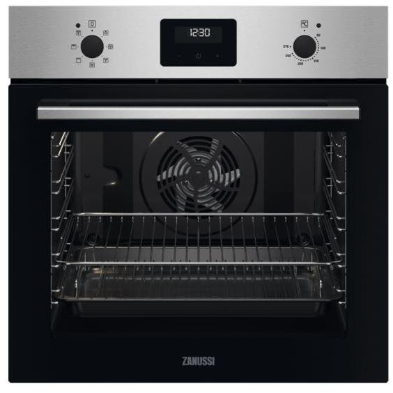 Zanussi ZOHNX3X1 Built - In Electric Single Oven, Stainless Steel with Antifingerprint, A Rated | Atlantic Electrics