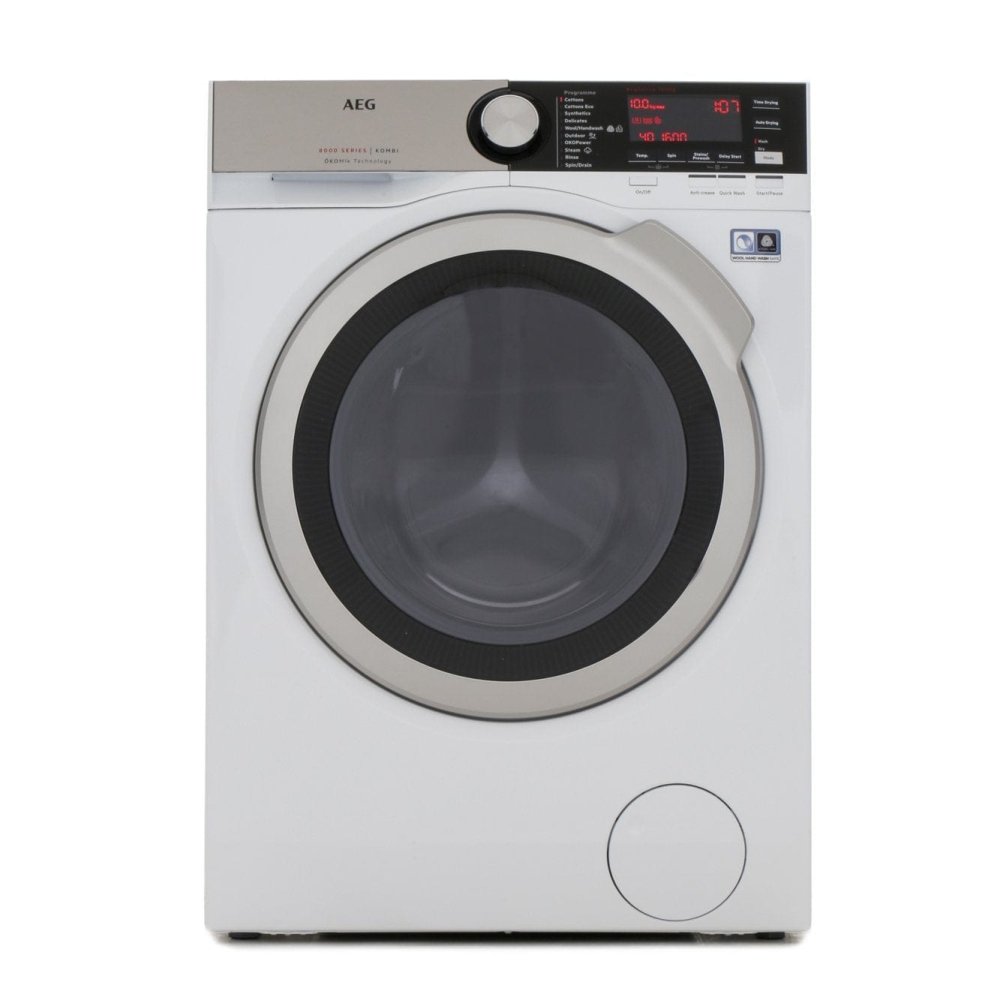 AEG 8000 L8WEC166R Freestanding Washer Dryer, 10kg-6kg Load, 1600rpm Spin, White - Atlantic Electrics - 39477715960031