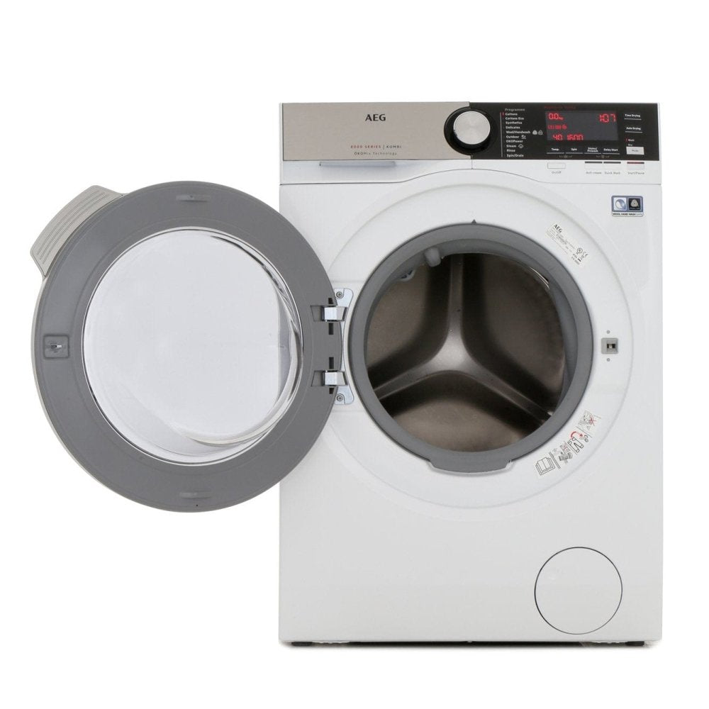 AEG 8000 L8WEC166R Freestanding Washer Dryer, 10kg-6kg Load, 1600rpm Spin, White - Atlantic Electrics - 39477716123871