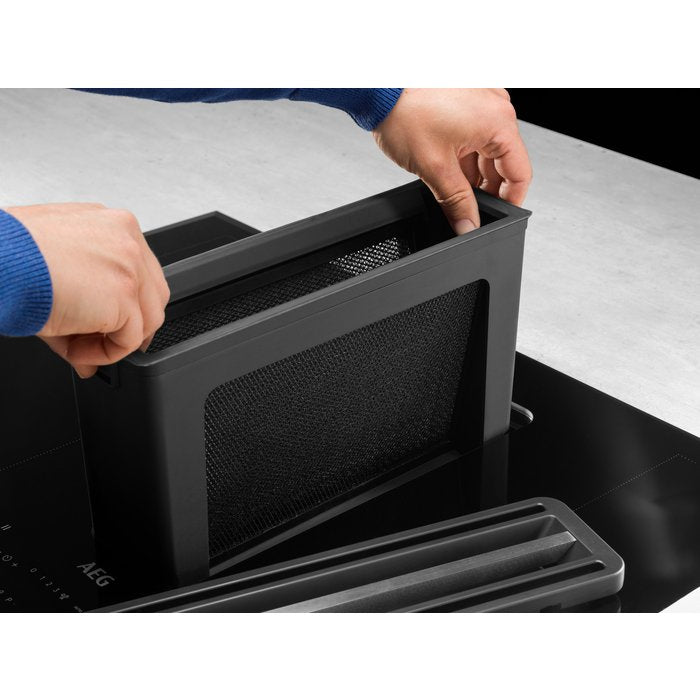 AEG CDE84779FB Venting Induction Hob 83cm Ducted Ventilation - Black | Atlantic Electrics
