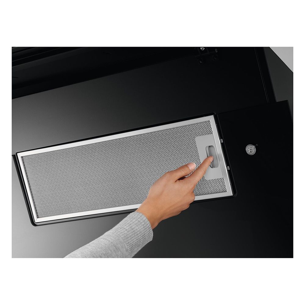 AEG DVE5671HG Built In Angled Hood - Black Glass / Stainless Steel | Atlantic Electrics