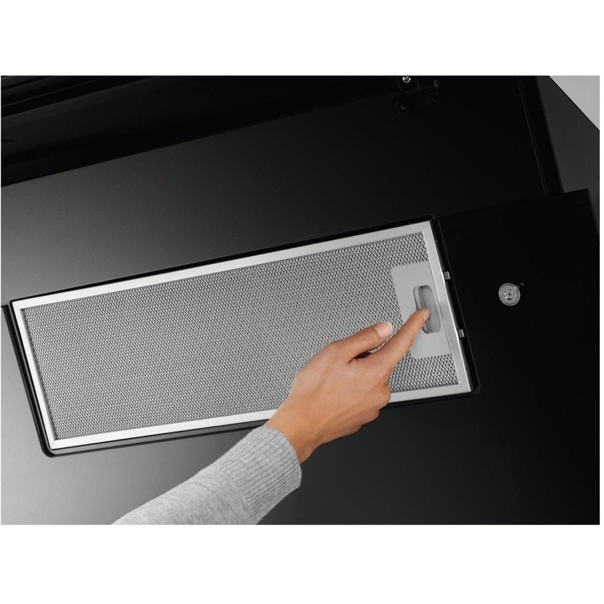 AEG DVE5971HR Built In Angled Hood - Matt Black Glass | Atlantic Electrics