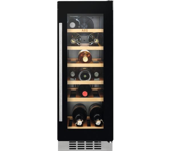 AEG SWE63001DG 30cm Built-In 20 Bottle Capacity Wine Cooler in Black | Atlantic Electrics