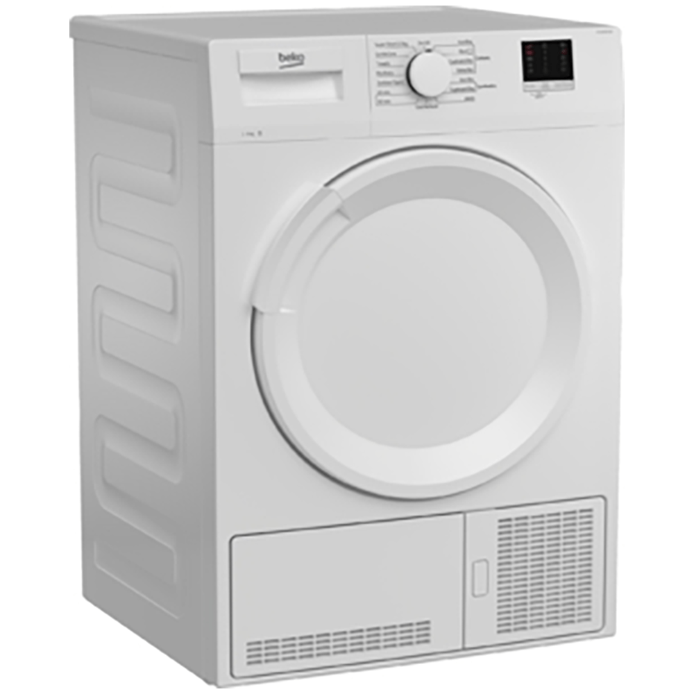 Beko DTLCE80041W Freestanding 8kg Condenser Tumble Dryer- White | Atlantic Electrics - 39477731131615 