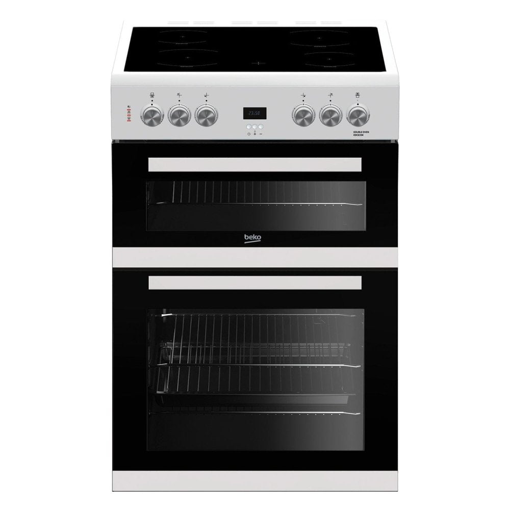 Beko EDC633W 60cm Double Oven Electric Cooker with Ceramic Hob - White - Atlantic Electrics