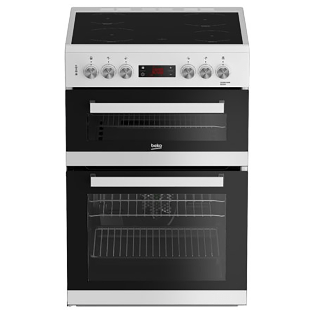 Beko EDC634W 60cm Double Oven Electric Cooker with Ceramic Hob