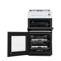 Thumbnail Beko EDG506W 50cm Twin Cavity Gas Cooker with Glass Lid White - 39477738537183